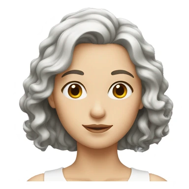 white lady with short wavy dark hair sticker