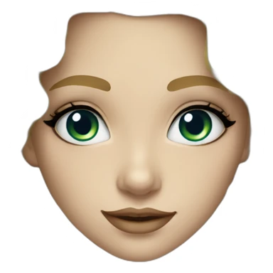 caucasian long curly blonde blue eyes green makeup girl sticker