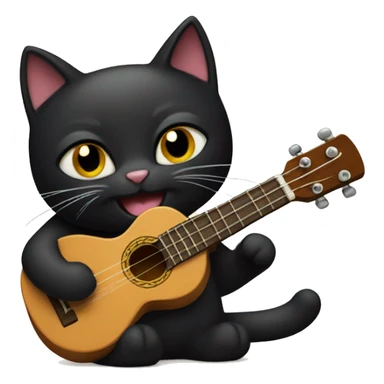 A black cat playing the ukulele sticker