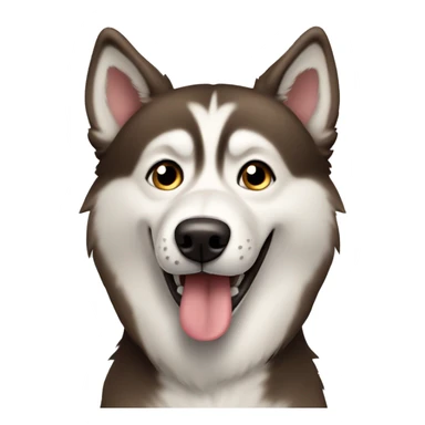 Dark-light brown husky dog with tongue out  sticker