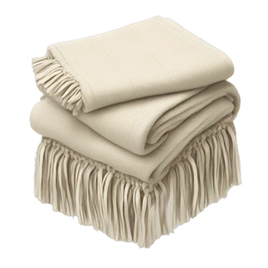 Light blanket folded with tassels  sticker