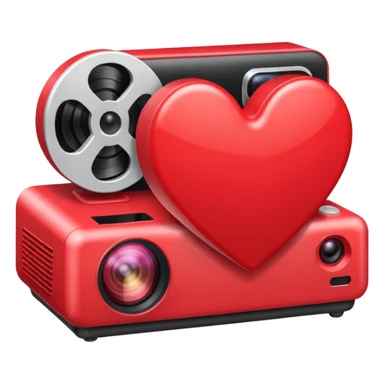 Projector reflecting red hearts  sticker