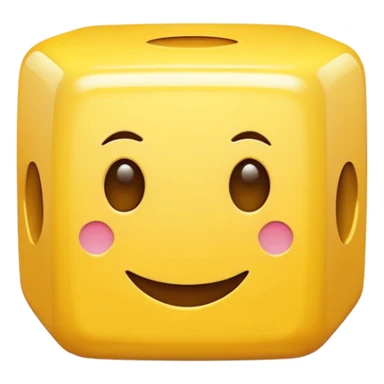 Cube yellow with a face sticker