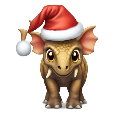 A triceratops with Christmas hat sticker