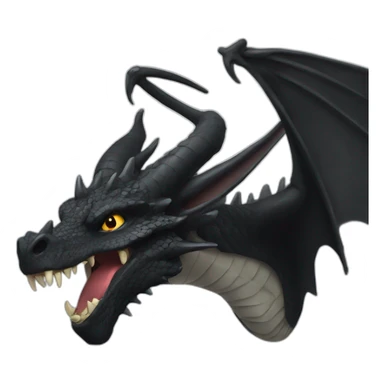 Black Dragon with long horn sticker