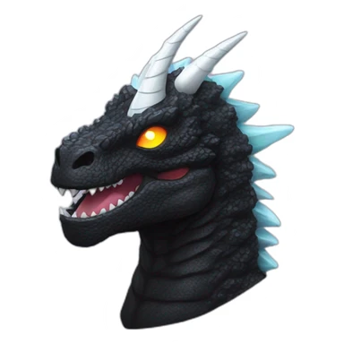 Epic Black Godzilla Head With Diamond Unicorn Horn and Lazer Eyes sticker