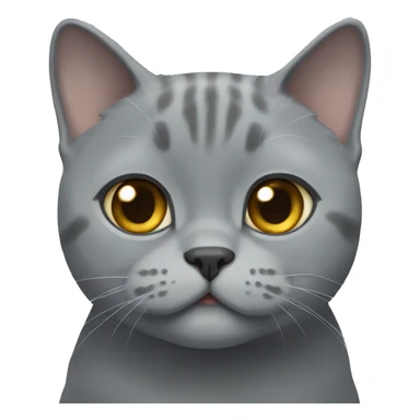 Grey British shorthair smiling sticker
