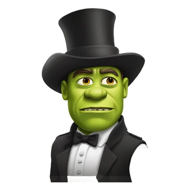 Shrek with a top hat rambo sticker