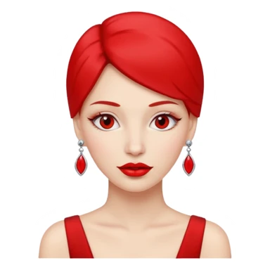 kırmızı küpeli kadın sticker