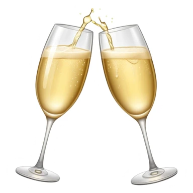 Two Champagne glass clink with sparkle sticker
