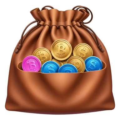 Coins inside brown leather bag, make bag always brown  color

Coins inside gradient color - Blue to pink sticker