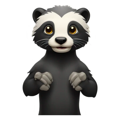 Honeybadger holding up a rock on sign sticker