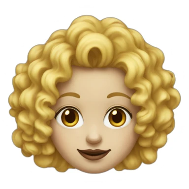 blonde-girl-curly-hair-big-nose-clown sticker