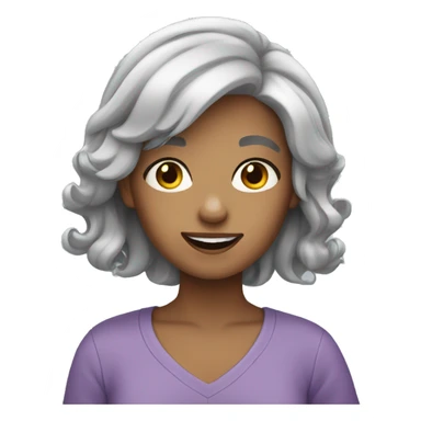 Grey hair girl thumbs u sticker