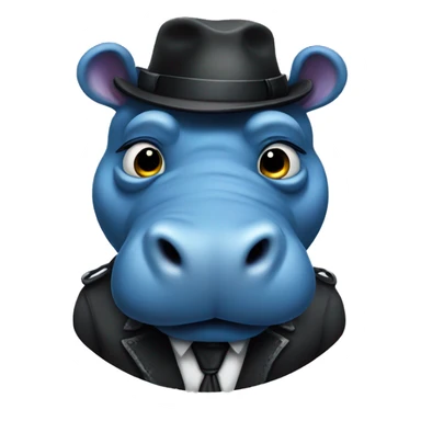 Blue gangster hippo sticker