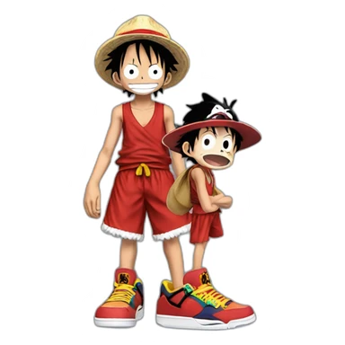 Monkey d Luffy with Jordan 4 sticker