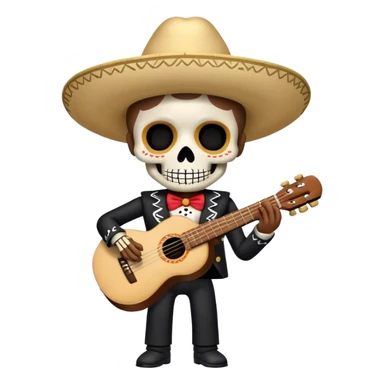 Skeleton mariachi sticker