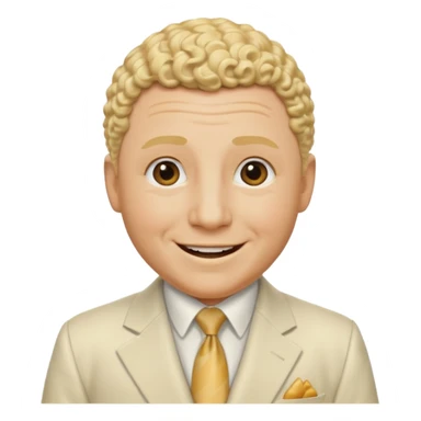 Curly Howard from the Three Stooges with blonde hair, ivory suit sticker