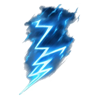 Blue lightning with Rain sticker