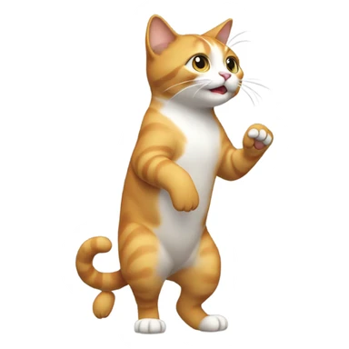 cat walking on 2 legs sticker