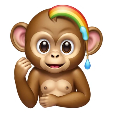 Monkey, barf rainbow sticker