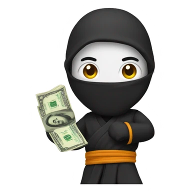 ninja with money sticker