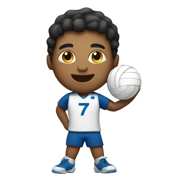 Volleyball spike male wearing a uniform with the number 7 sticker