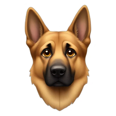 german sheperd sad face sticker