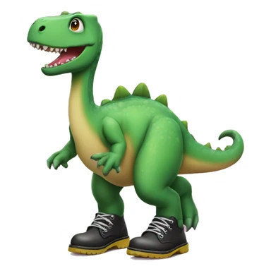 A cute dinosaur wearing doc martens sticker