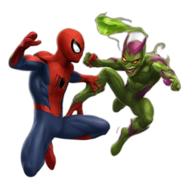 Spider-Man fighting green goblin sticker
