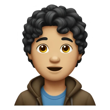 A chubby young boy with black wavy hair. sticker