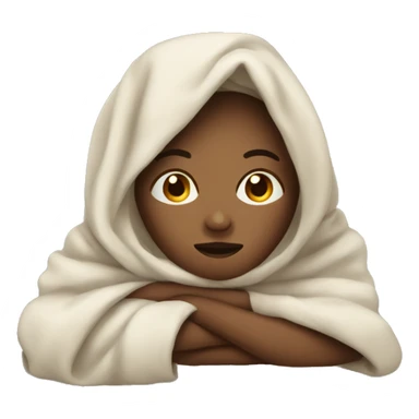 Women tired with a blanket sticker