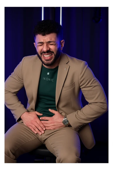 Uomo con dolore per via dei suoi fianchi asimmetrici sticker