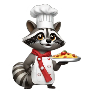 Raccoon chef sticker