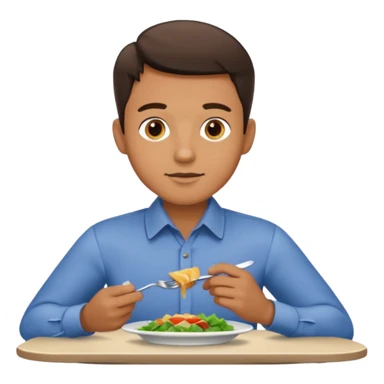 1 man eating at restaurant sticker
