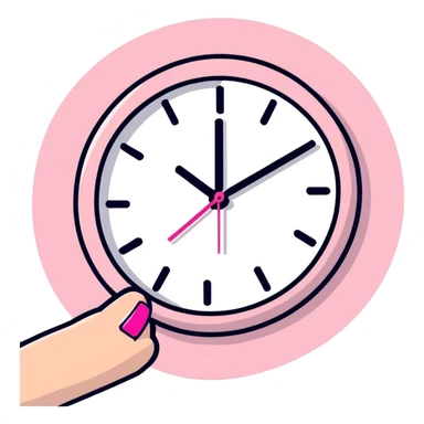 Clock it fingers with pink nails  sticker