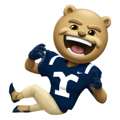 Notre dame mascot smacking the penn state mascot  sticker