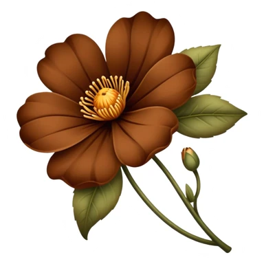 Brown flower sticker