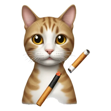 Cat with cigaret sticker