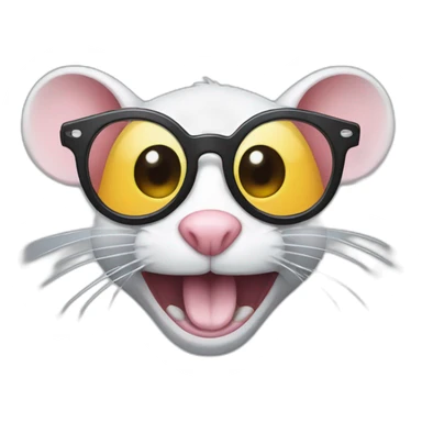 Monster mouse with glasses sticker