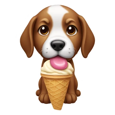 puppy eating icecream  sticker
