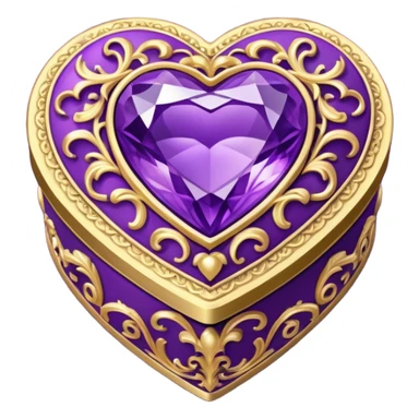 purple gemstone Rococo heart box sticker