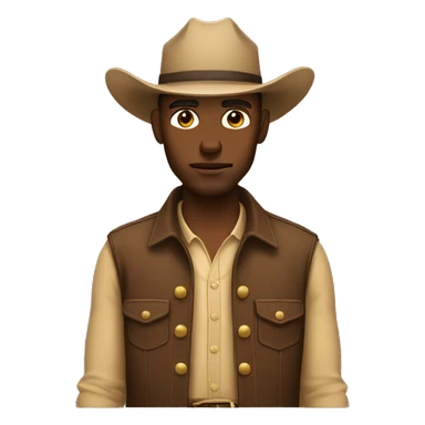 Sad cowboy regular emoji skin tone sticker