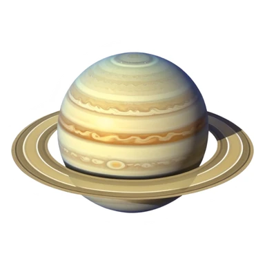Saturn as a round planet with a ring sticker