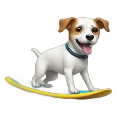 Dog-surfing sticker