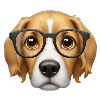 Dog in eyeglasses sticker