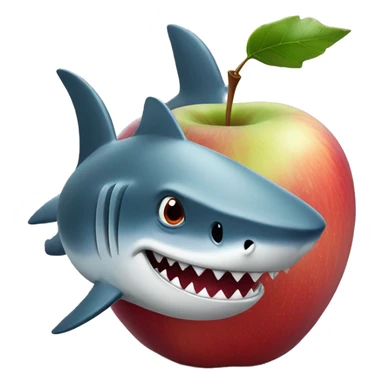 Shark in a apple sticker