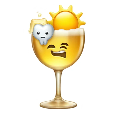 Sun, champagne glass and molar tooth sticker