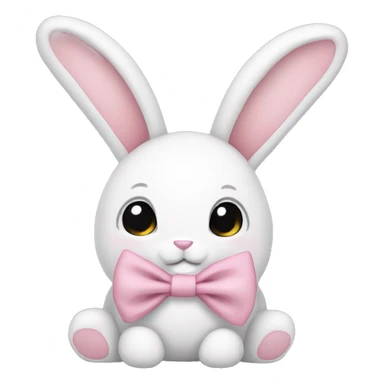 Bunny stuffed animal with light pink bow sticker