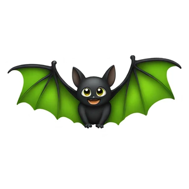 Black bat green wings sticker
